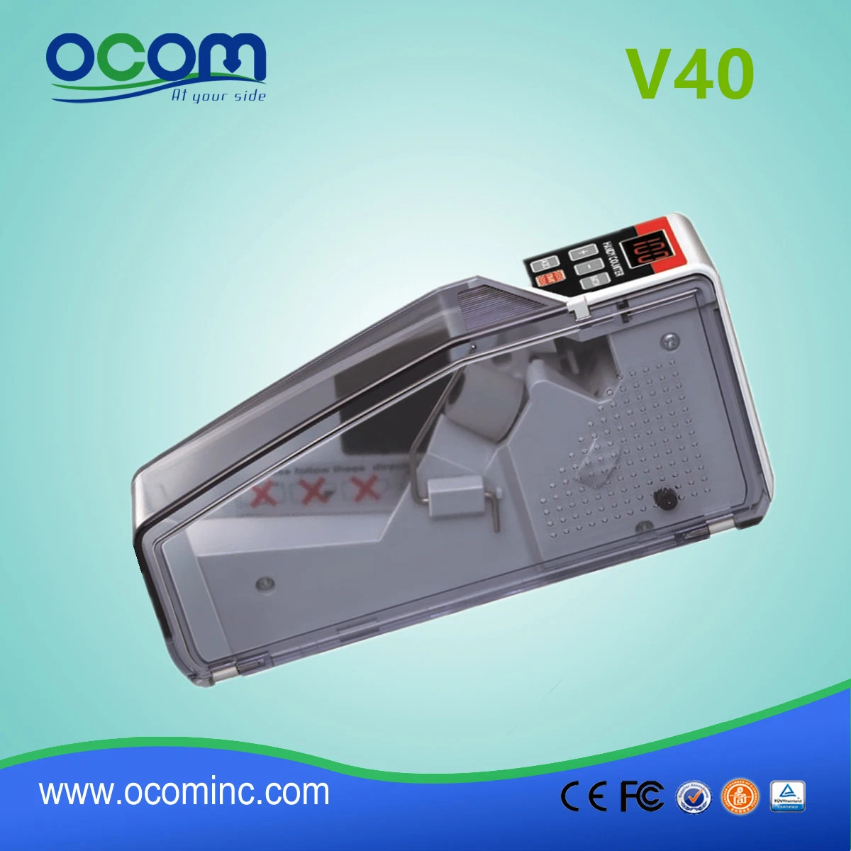 V40 Portable Argent Argent Cash Machine de comptage