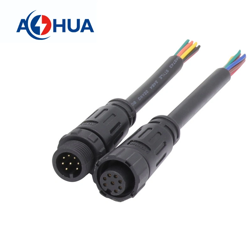 IP67 Resistente al agua Circular eléctrico conector M12 con cable moldeado