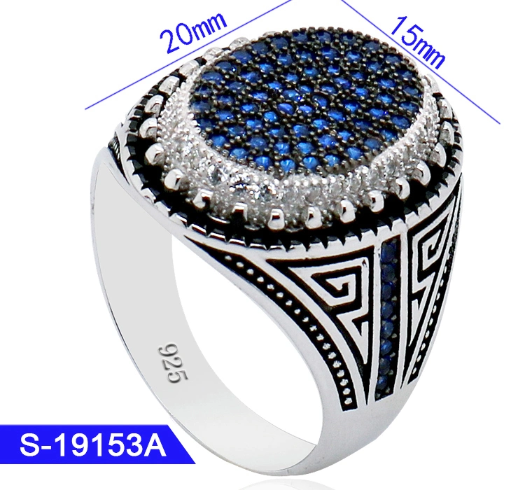 Wholesale/Supplier 925 Sterling Silver Jewelry Islamic Micro Pave CZ Stone Finger Ring for Men