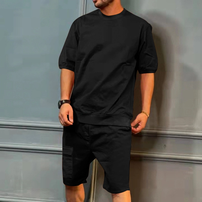 Wholesale Summer Tracksuit for Men Sportswear Running Short Sleeve T-Shirt Shorts Set Fashio Brand Casual 2 Piece Jogging Suit