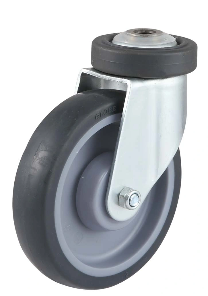 Threaded Stem TPR Wheel Supermarket Cart Caster