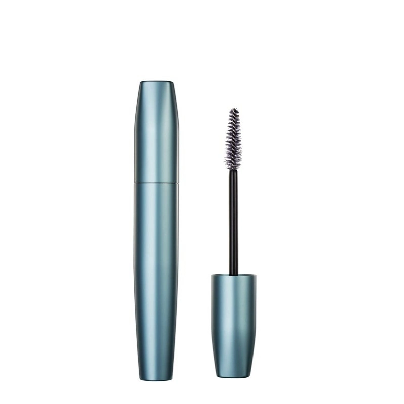 Empty Metal Oval Chubby Matte Blue Mascara Container with Wand