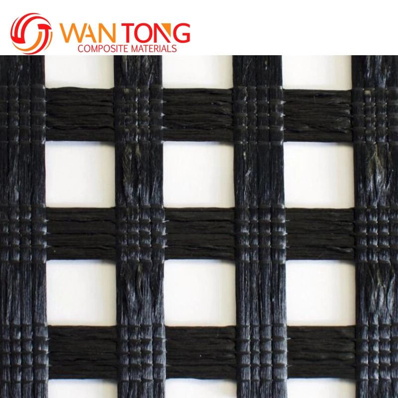 120kn/M Biaxial Warp Knitting Polyester Geogrid Roll Pet Geogrid for Driveway