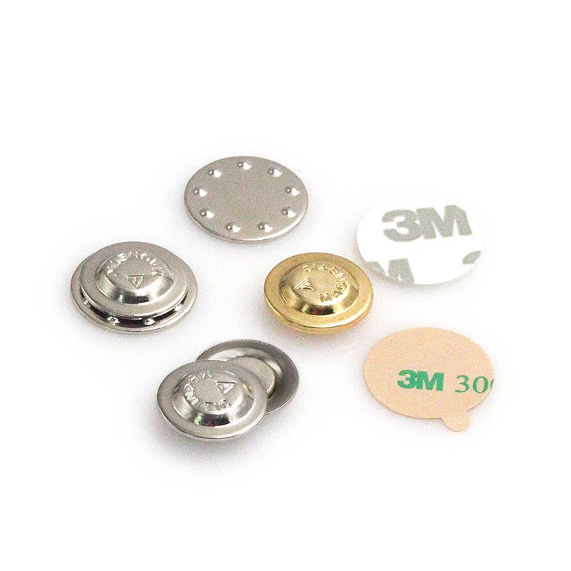 Accesorios de pasador de insignia de botón magnético de forma redonda Gold Color 17mm