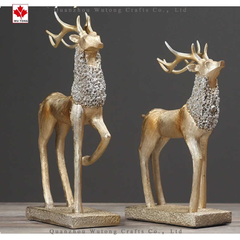 OEM Factory Resin Deer Statues Christmas Home Decoration