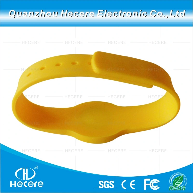 13.56MHz Reusable Silicone RFID Wrist Band for Events