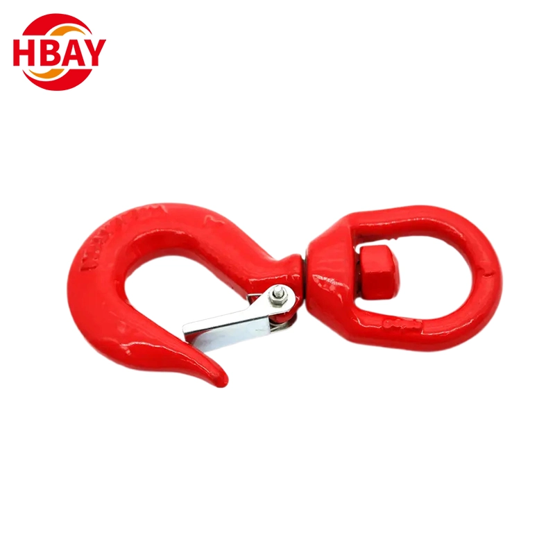 Factory G80 U. S. Type Metal Swivel Hoist Hook with Latch of Rigging Hardware