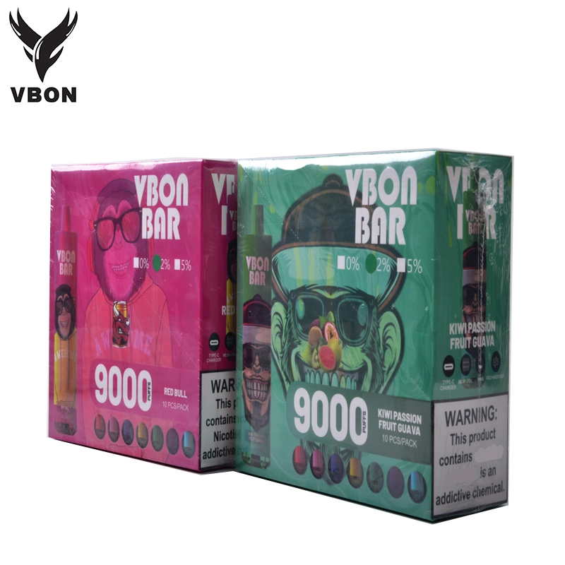 Shenzhen Vbon Factory 9K Puffs Disposable/Chargeable Cigarette Pod 30+ Flavors 9000puff Bar Vape Puff