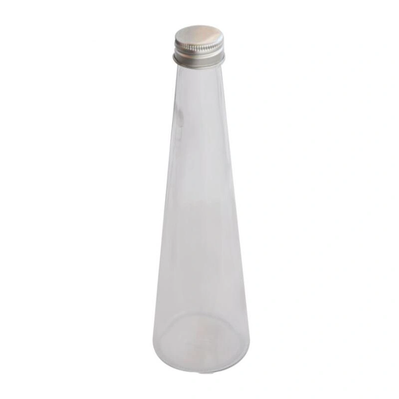 Conical Shape Glass Beverage Bottle Packaging with Metal Screw Cap