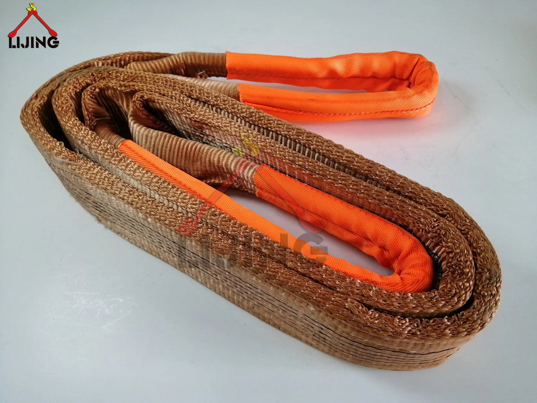 4 Layers Orange Eye to Eye Flat Webbing Sling