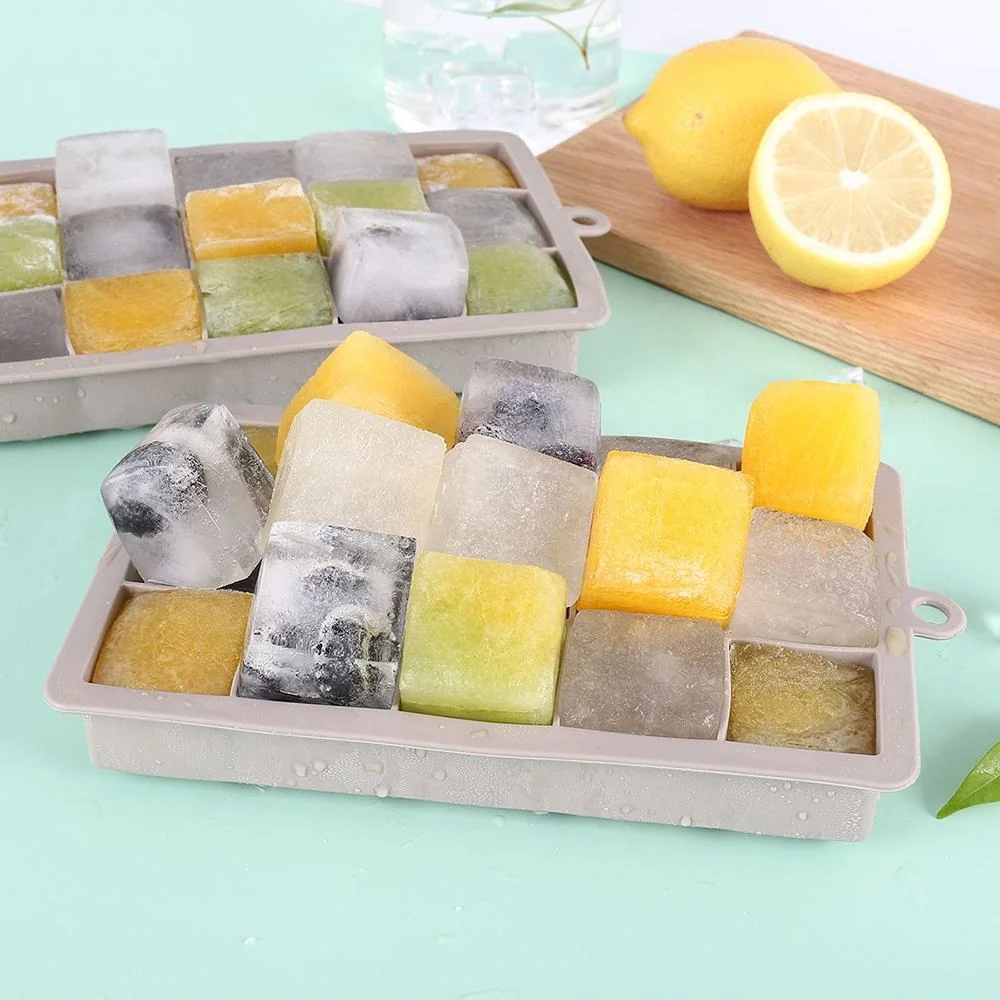 Wholesale/Supplier DIY Handmade Kitchen Reusable 15 PCS Square Silicone Ice Cube Tray Mold