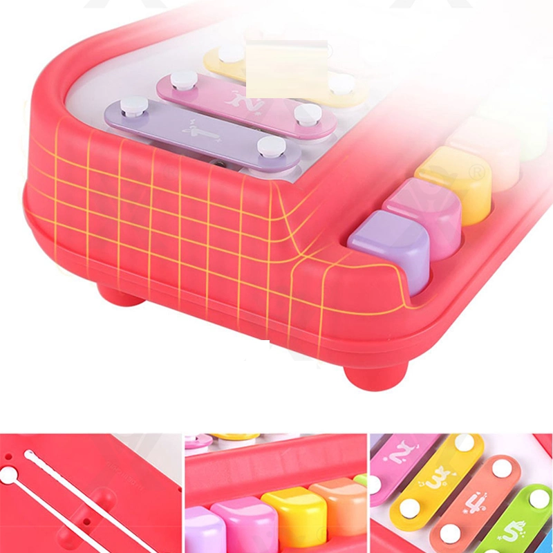 2 in 1 Plastic Toys Kinder Klavier Musical pädagogisches Musical Instrument Mini Piano Knock Xylophon Spielzeug Hand Percussion für Kinder