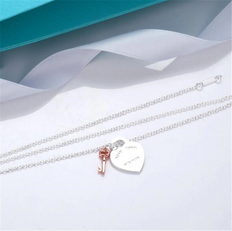 Les femmes bijoux mariage T Accueil Populaire Design Necklace Long métal Collier Pendentif Coeur de la chaîne de clé