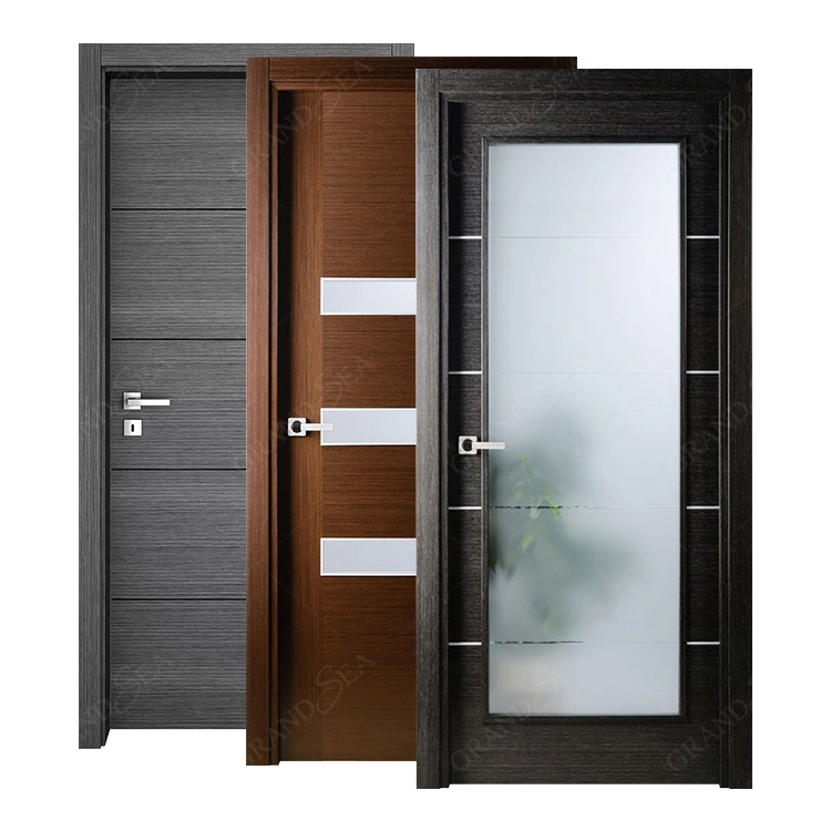 Modern Design Apartment Waterproof Prehung Interior Wooden HDF MDF PVC Toilet Bathroom Door