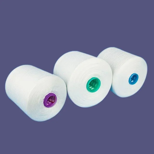 Wholesale/Supplier Raw White 20s/2 100% Spun Polyester Yarn for Jean Sewing Thread