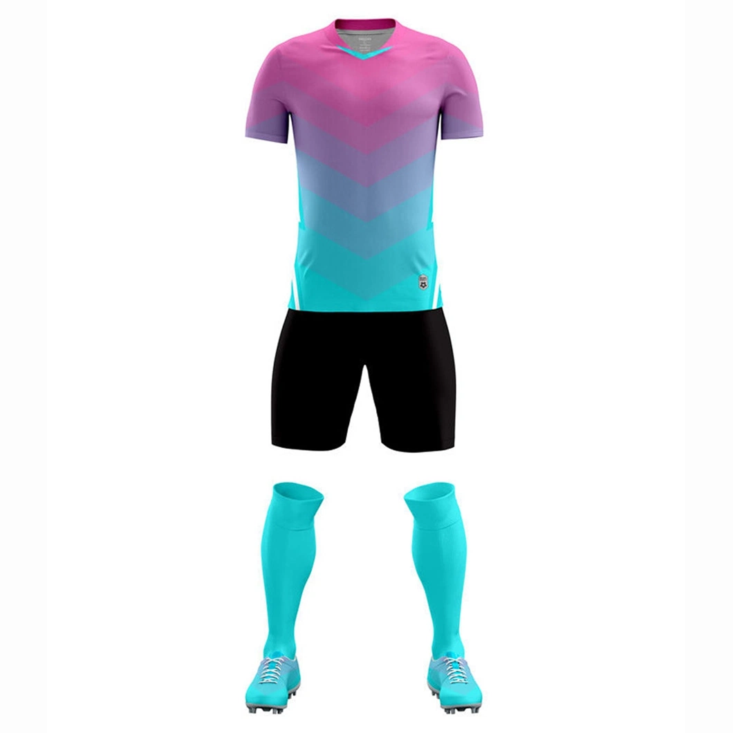 2022 Sublimation Jersey de football Bulk ensemble complet équipe uniformes de football Les tenues portent un nouveau modèle de chemise personnalisé