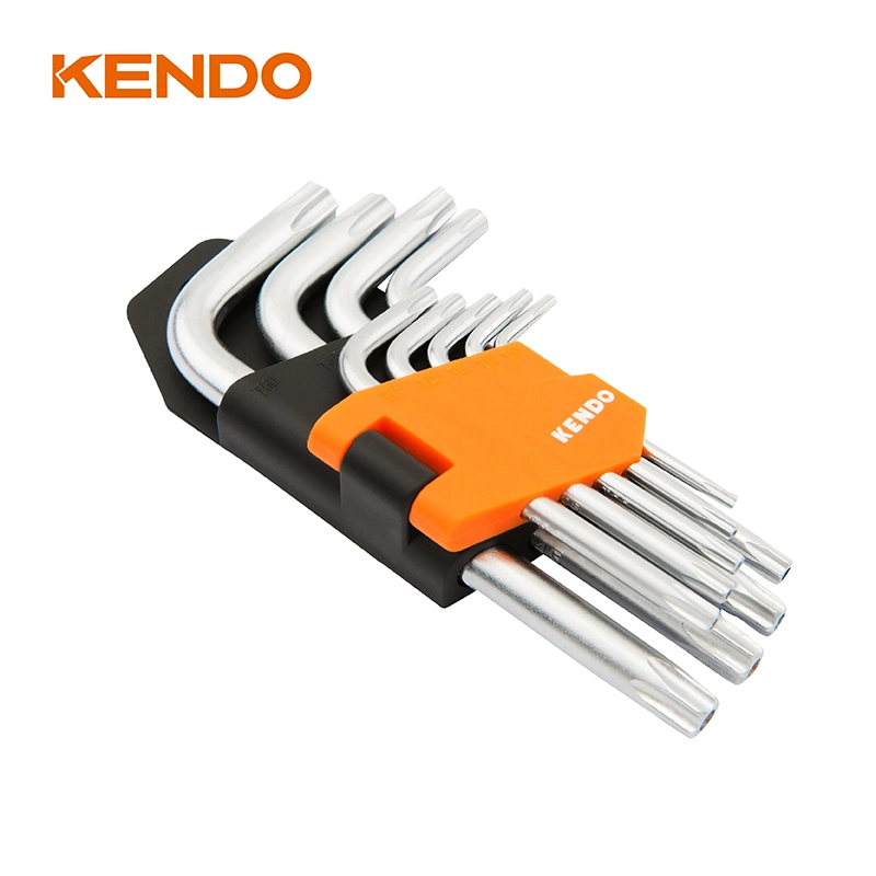 [كندو] [9بك] [كندو] ذراع معياريّة طويلة [Torx] مجموعة المفتاح من مفاتيح من الكروم مصنوعة من الفاناديوم ستيل Torx L-Keys