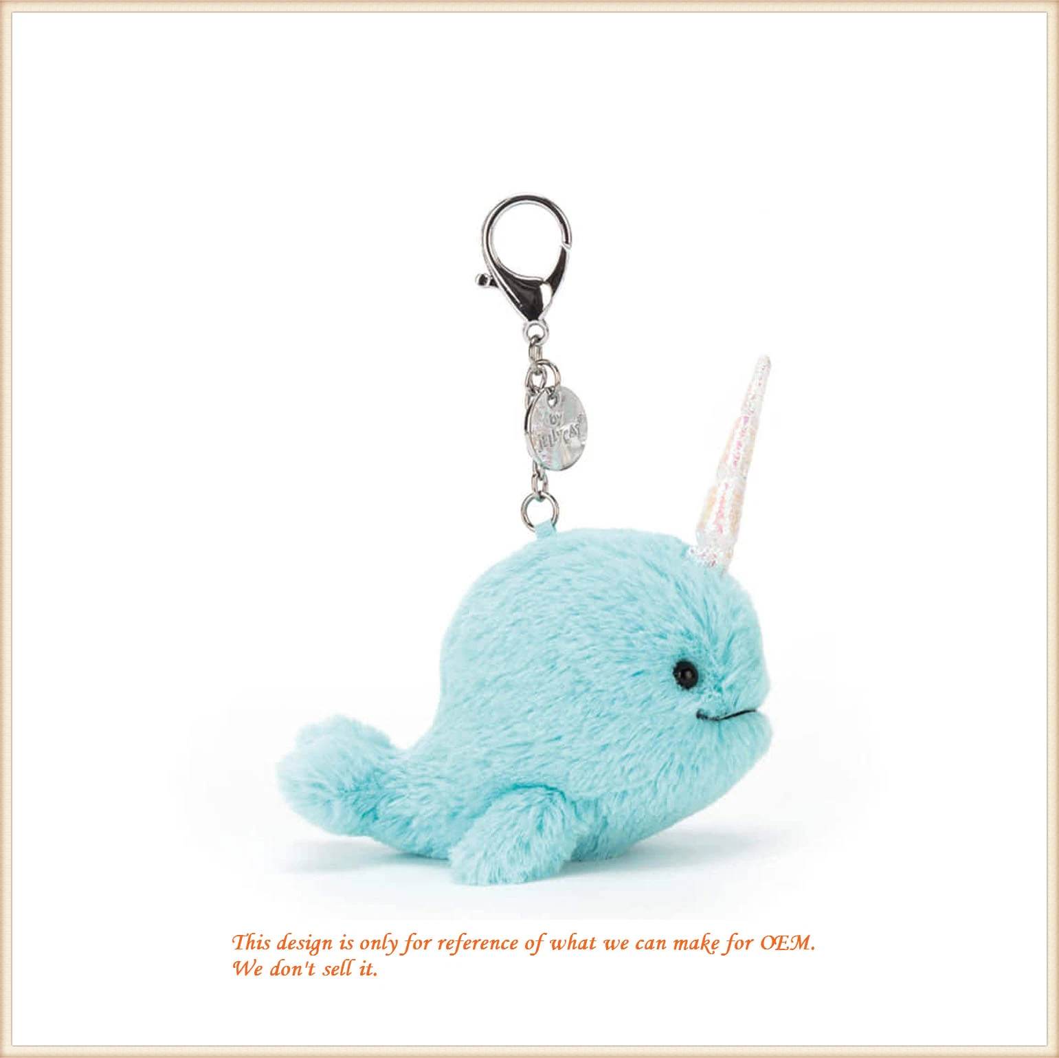 Lovely Plush Toys of Blue Dolphin with Hat Key Chain/ Customized Plush Toys/ OEM ODM Plush Toys