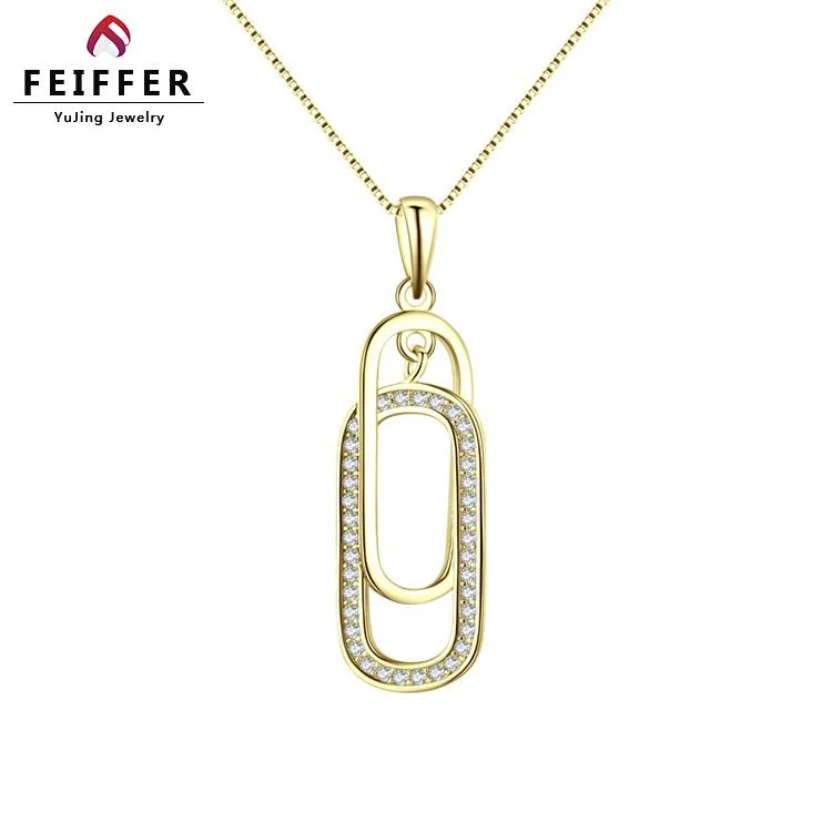 Un style classique femmes Silver Necklace broche forme zircone 925 Sterling Silver Collier Pendentif chaîne