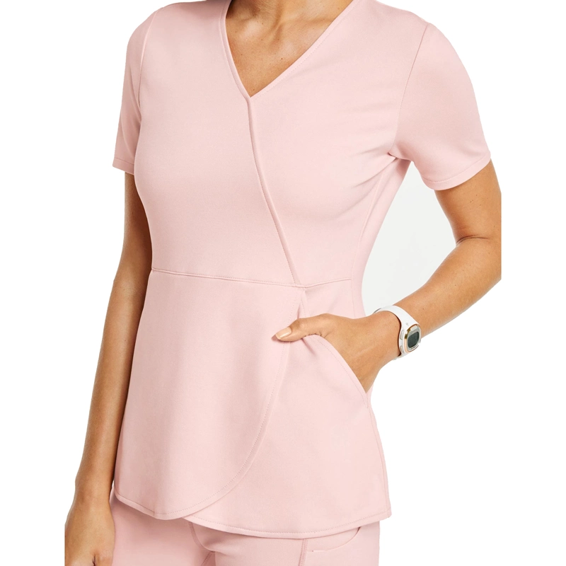 Ensemble de blouse médicale pour infirmière avec haut en V pour femme OEM