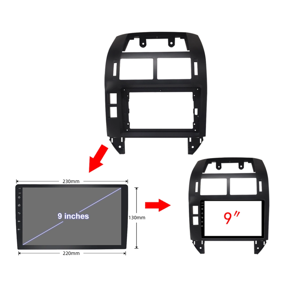 9 pulgadas coche Video DVD Player Tablero de instrumentos Radio estéreo Android Multimedia para VW Polo 2004-2011 (A18)