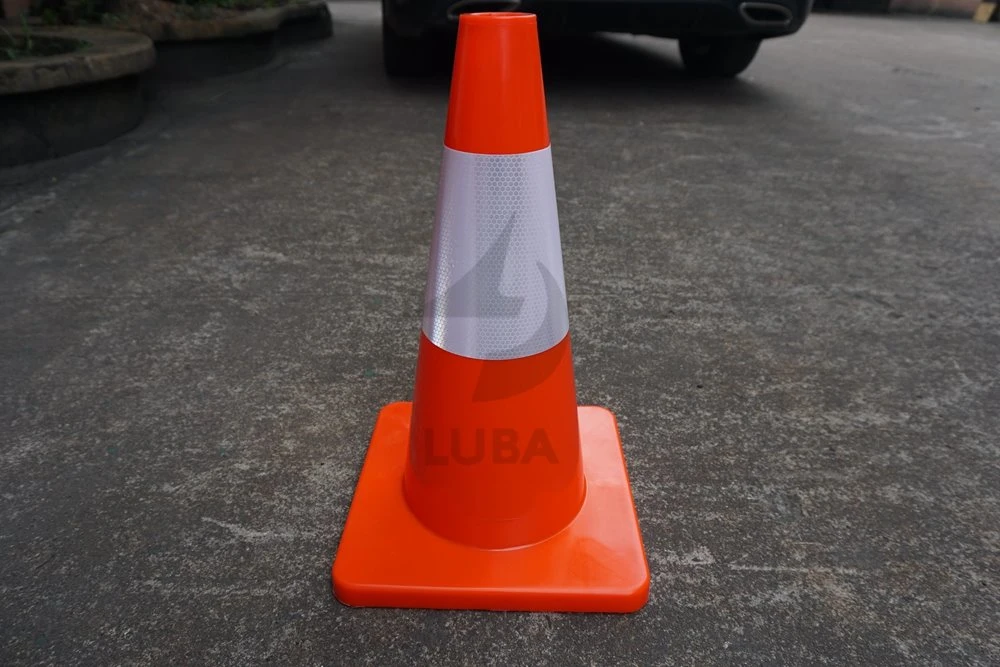 Orange Basis Reflektierende Soild PVC Road Cone für Sicherheit