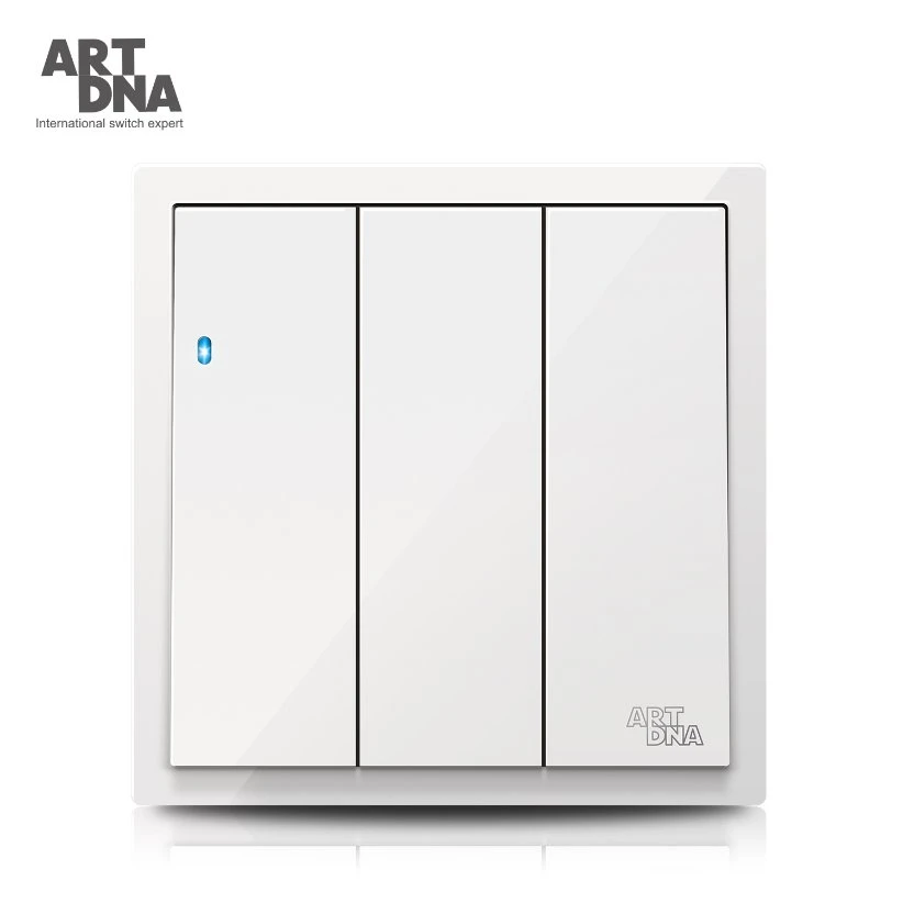 Artdna 3gang 1 Way Switch with LED Indicator Wall Switch