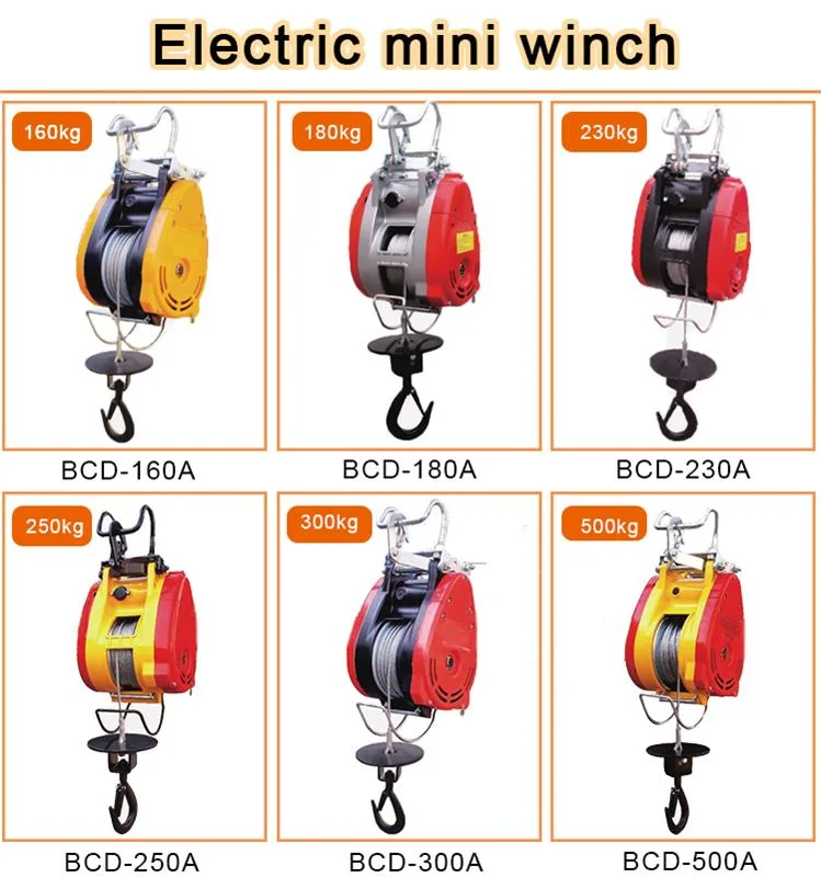 500kg Electric Hoist Small Hanging Crane Small Wire Rope Electric Hoist