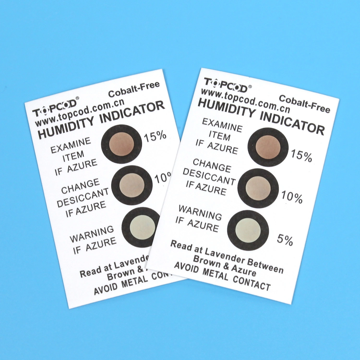 3 Point Cobalt Dichloride Free Humidity Indicator Card Blue to Pink for Electronic Components