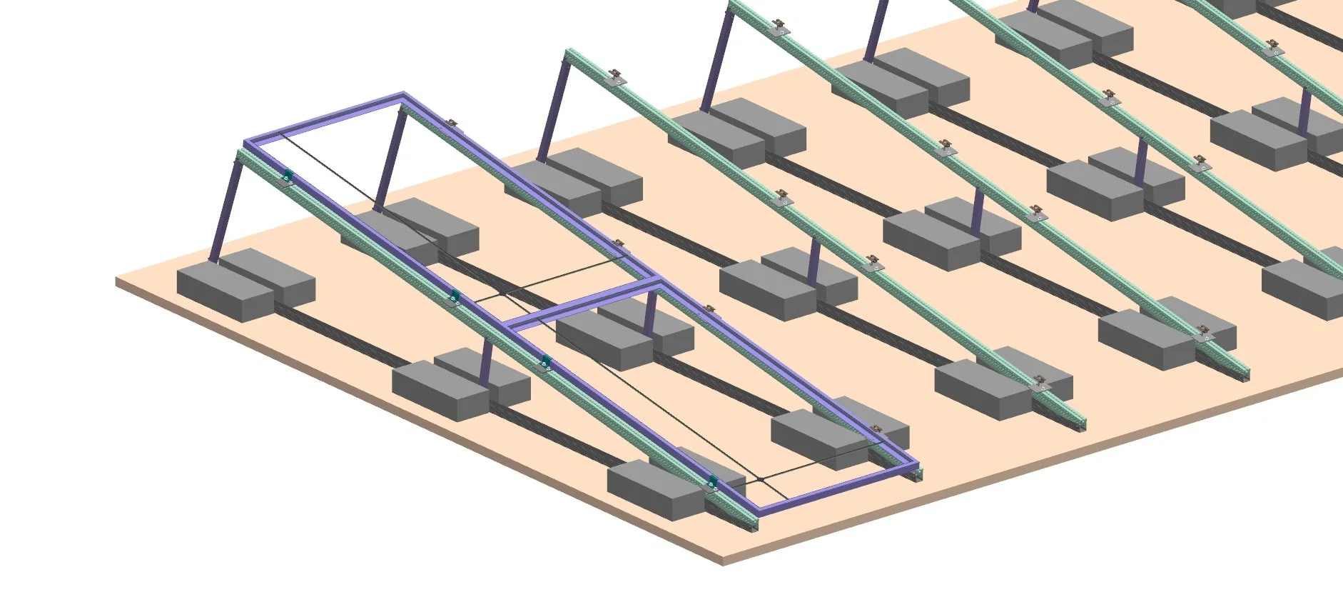 Montaje ajustable de la Pierna de Montaje en Techo Accesorios Rack Trípode Trípode Techo plano lastre Triángulo Solar