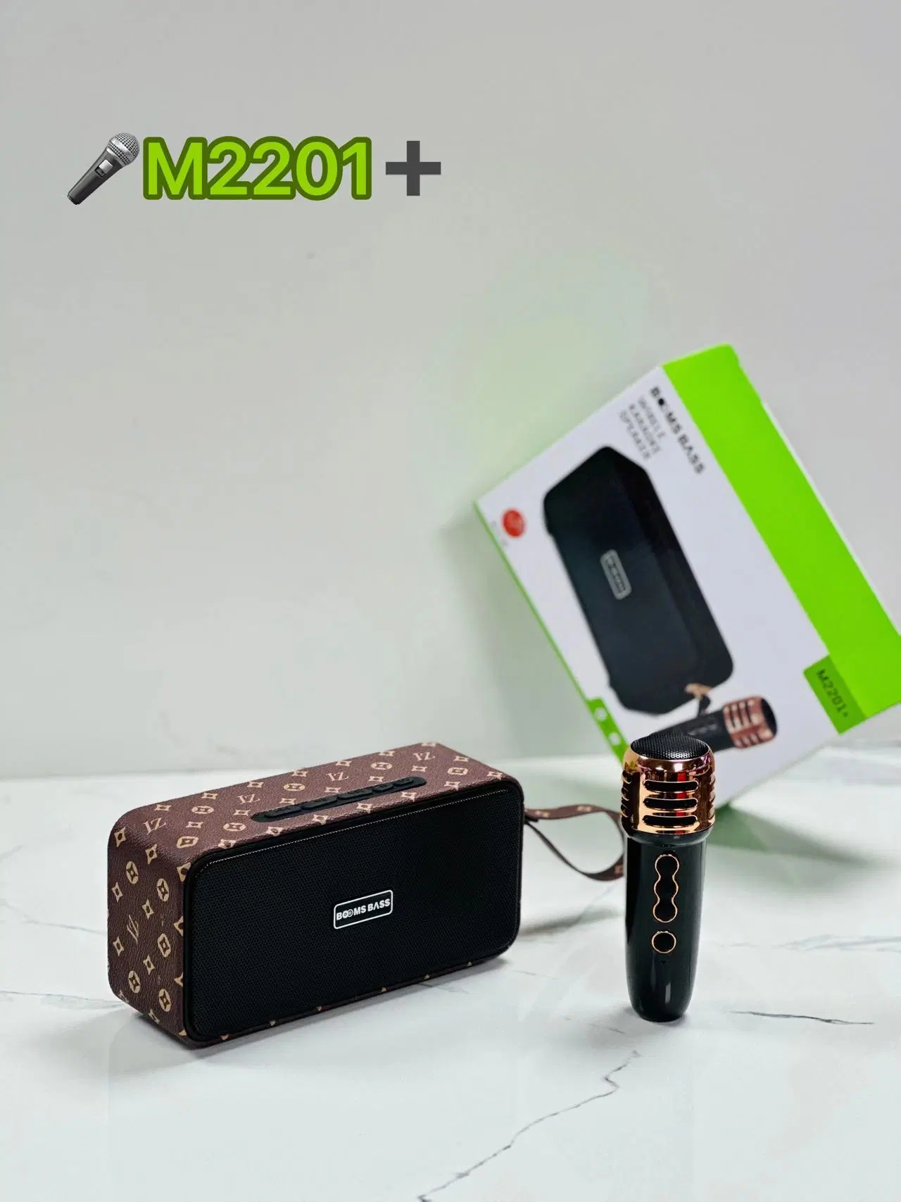 LD-M2201+ Nueva buena calidad Fiesta inalámbrica exterior Mini Bluetooth portátil Altavoz de karaoke con micrófono multicolor