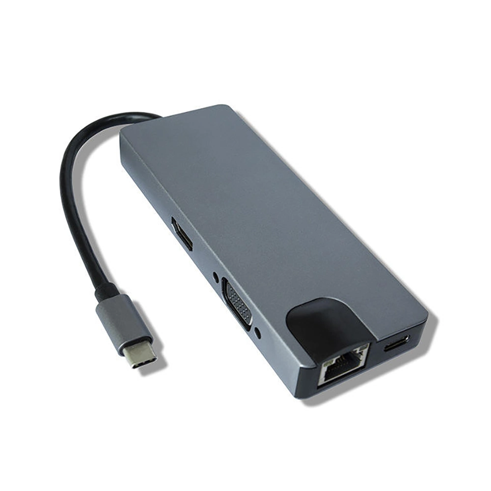 8-en-1 Multi Hub USB de tipo C para el equipo adaptador multipuerto USB Hub 8 Puertos