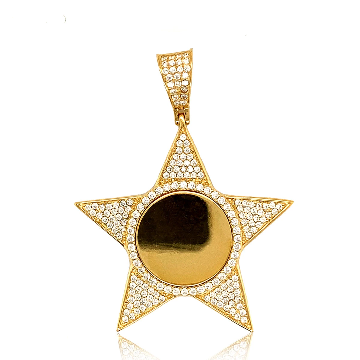 925 Silver Jewelry/Gold Plated 14K 10K Solid Gold Classic Dazzling Star CZ Fashion Charms/Colgante