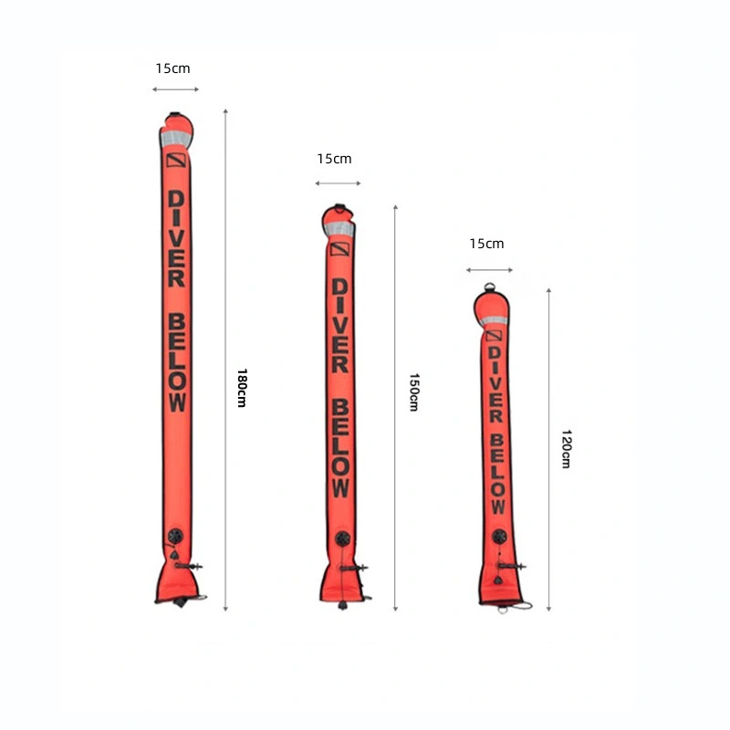 Индивидуальный логотип Цвет моря спасательный дайвинг 150*18 см Ночная отражающая поверхность Маркер Буй