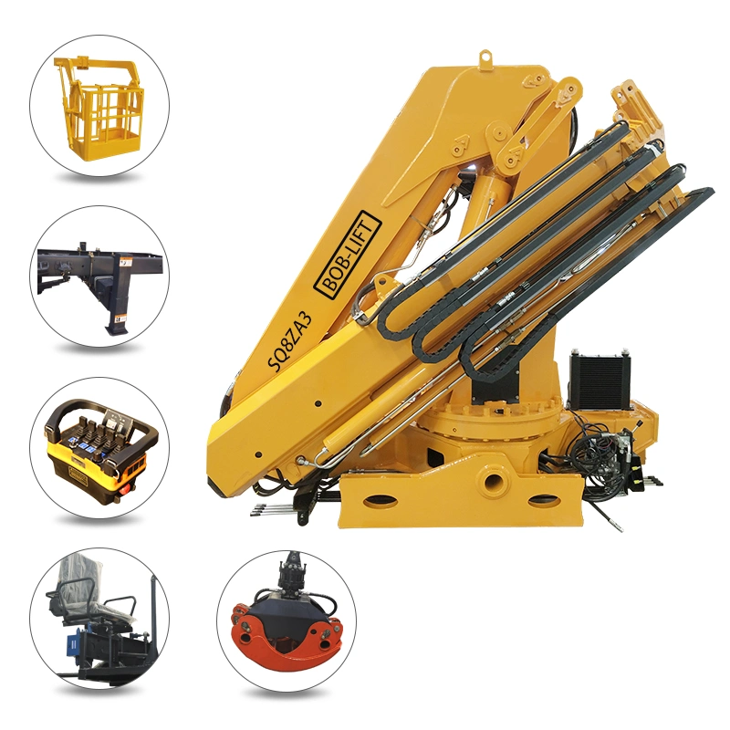 China Hot Sale Bob-Lift 8 Ton Truck Mounted Crane Sq8za3 mobile Folding Crane Lifting Hydraulic Crane