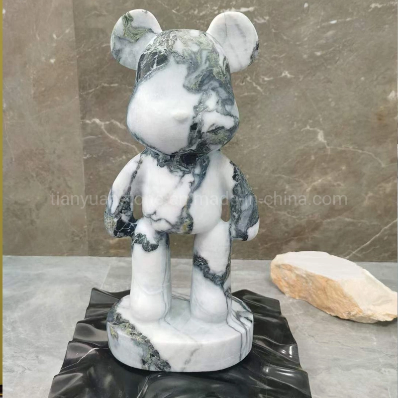 Nature Stone Decorative Customized Bear Marble Carving