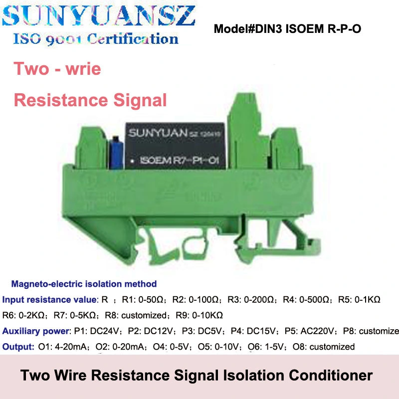 . La resistencia del potenciómetro de dos hilos a la entrada de señal de salida de señal analógica Transmisor de aislamiento