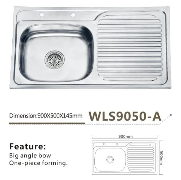 Stainless Steel Kitchen Single Bowl and Single Drain