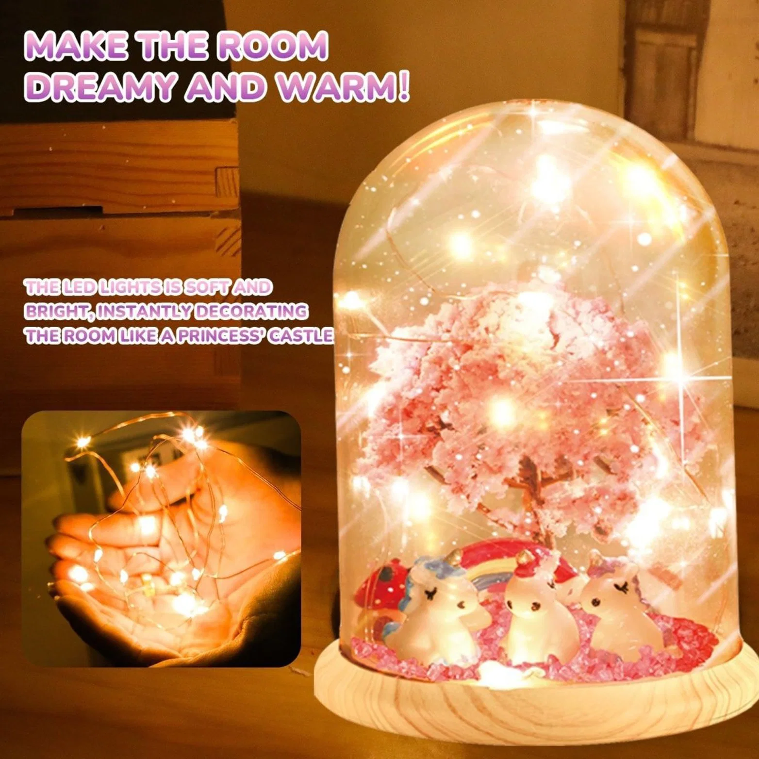 Arts and Crafts Nightlight Project Novelty for Girl Age 4 to 9 Year Old Unicorns Gifts