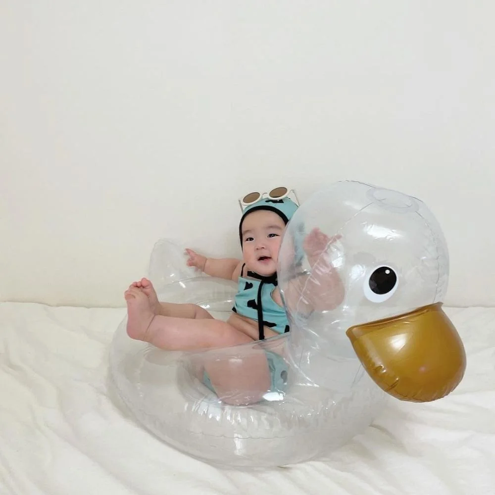 Inflatable Swimming Ring Beach Pool Transparent Duck Design Bl19635