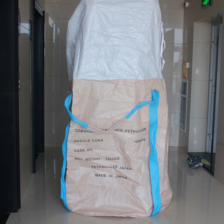 FIBC Manufacturer Bulk Bag Top Skirt Korea Japan Jumbo Bag 2 Ton Beige Color Round Big Bag