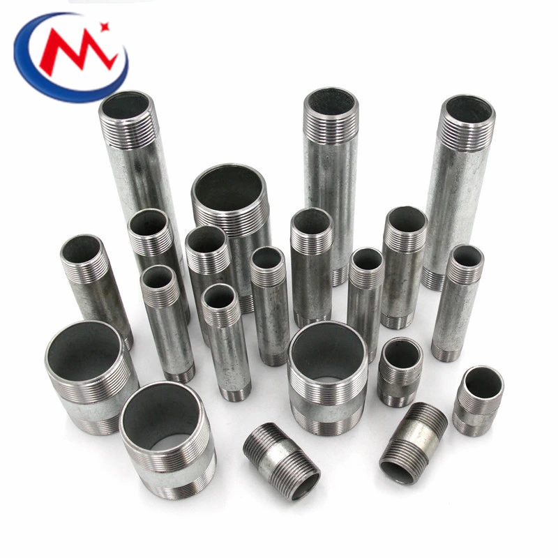 Factory Price Carbon Steel Galvanized Customsize Thread NPT Bsp 1/8-4" Size Double Nipple for Water Oil