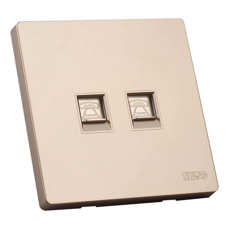 Model 86 Dark Mounted Large Panel Frameless Rj11 Telephone Socket White Two-Port Voice Panel