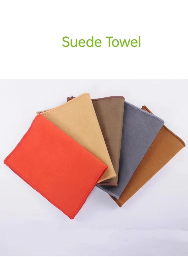 420GSM 30*30cm Suede Car Towel Microfiber Fabric Absorbent Coral Velvet Dish Cloth Towel