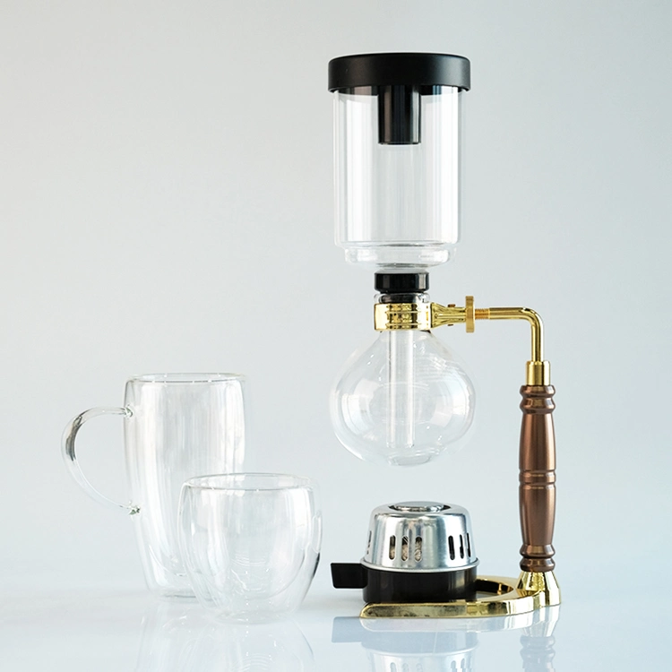 Fashion Style 300ml Elektrische hohe Borosilikatglas Siphon Kaffeemaschine Mit Löffel