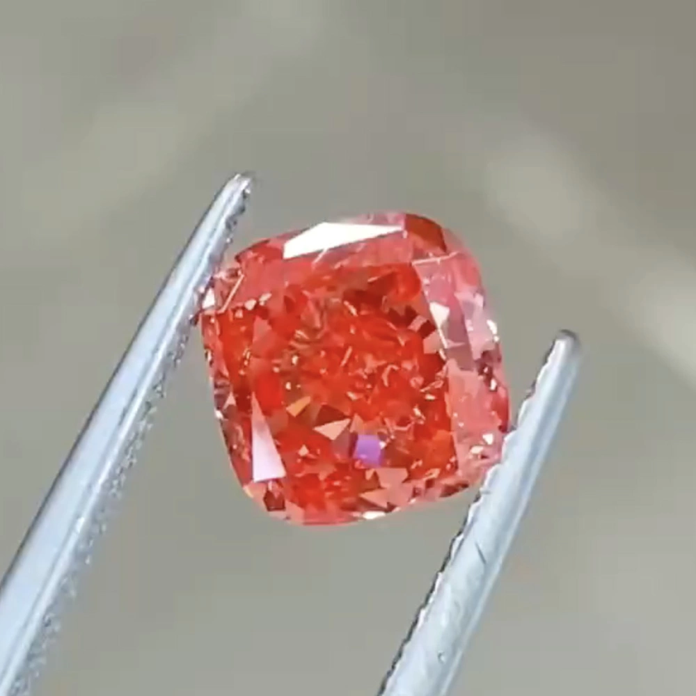 CVD Square Emerald Cut Red Loose Diamond Lab Grown Diamond