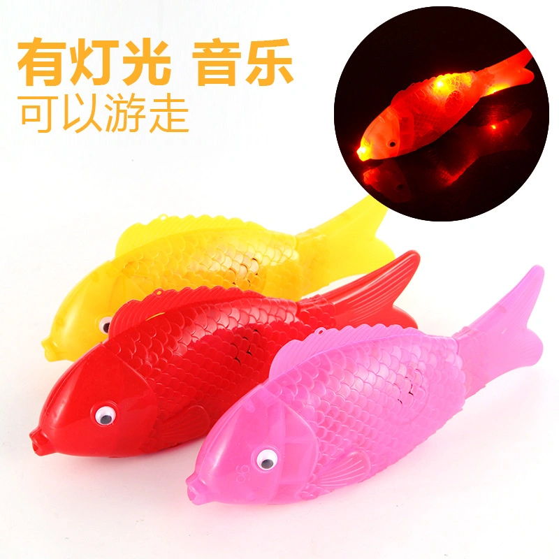 Electric Fish Luminous Music Projection Swing Simulation Animal Interactive Robot Fish Toys for Cat Dog Plastic Fish