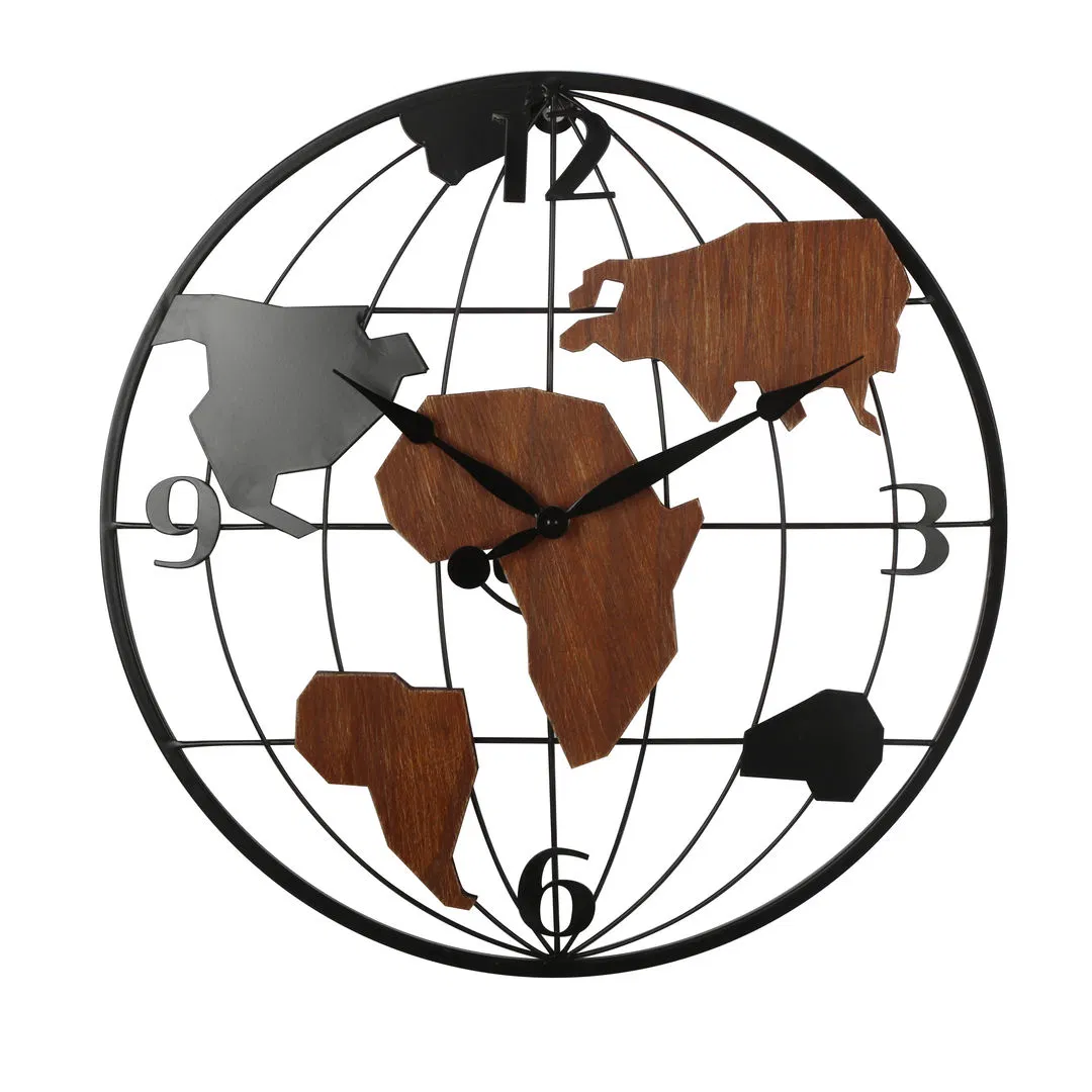 2022 New Design World Map Design Wall Clock