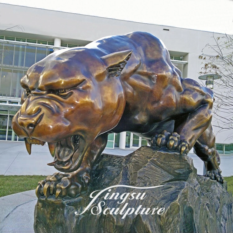 La decoración de arte al aire libre de bronce de fundición Panther estatua de animales para el exterior