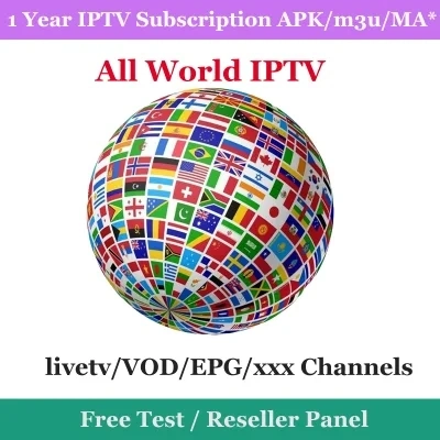 IPTV 6 Months Subscription Lives VOD USA IP TV Arabic India African Europe M3u Channels List for IPTV Reseller Panel